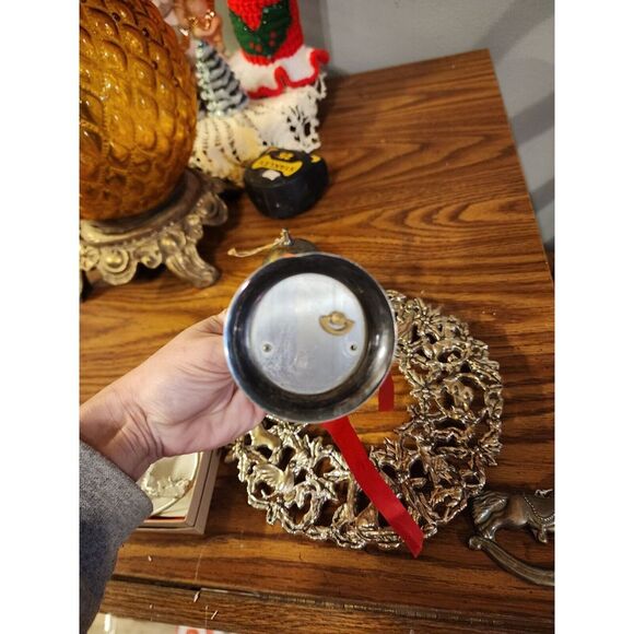 Vintage Silverplate Silver Tone Christmas Decor And Ornament Lot Of 5 - Picture 5 of 13